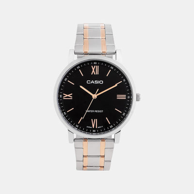 Enticer Men Quartz Black Dial Analog Stainless Steel Watch A2156