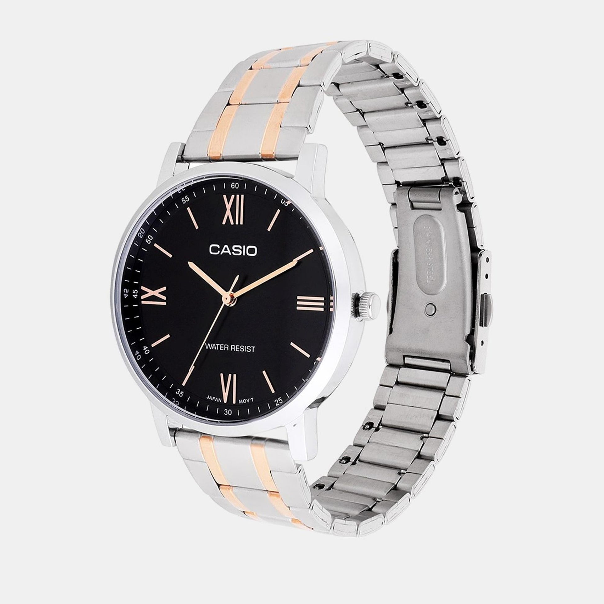 Enticer Men Quartz Black Dial Analog Stainless Steel Watch A2156