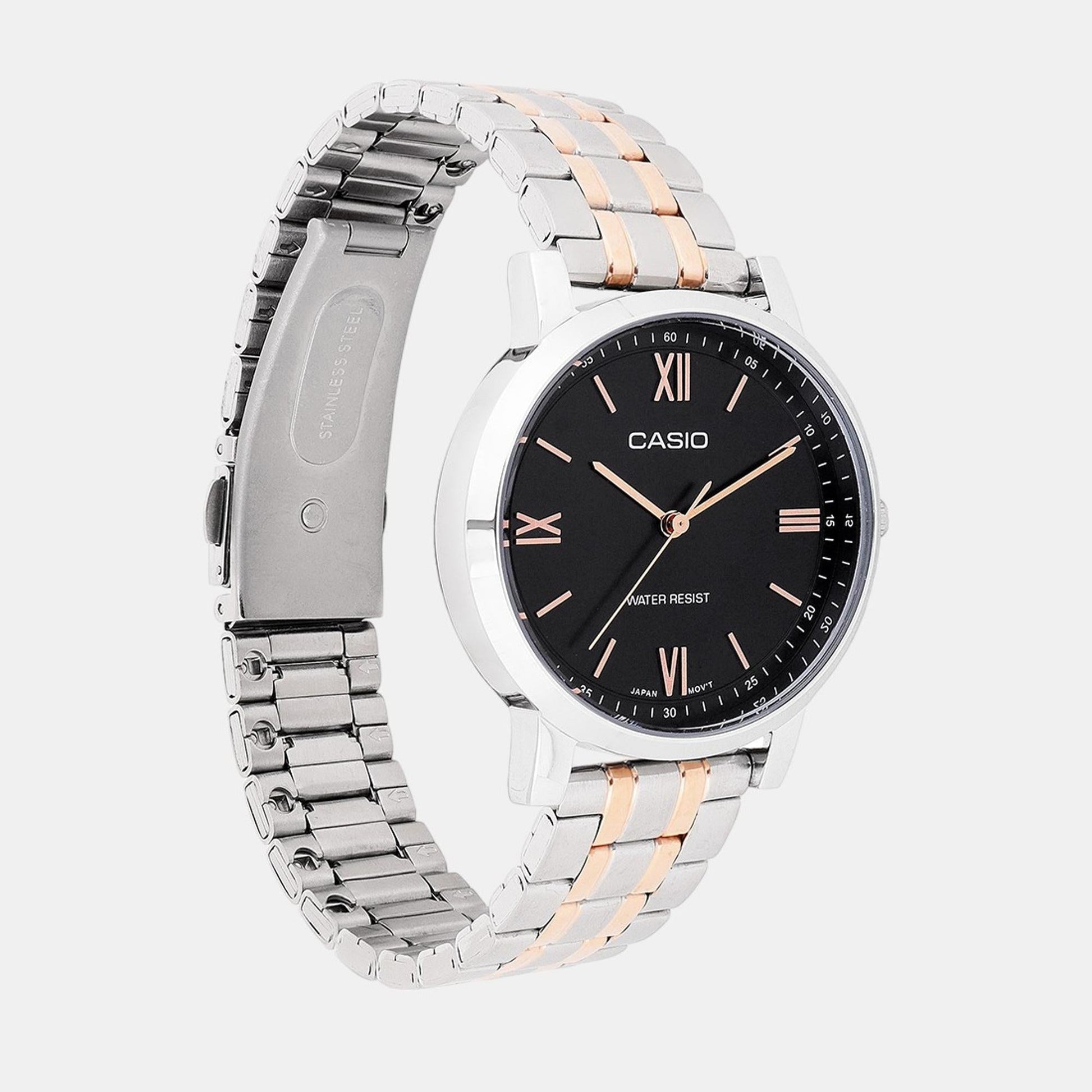 Enticer Men Quartz Black Dial Analog Stainless Steel Watch A2156