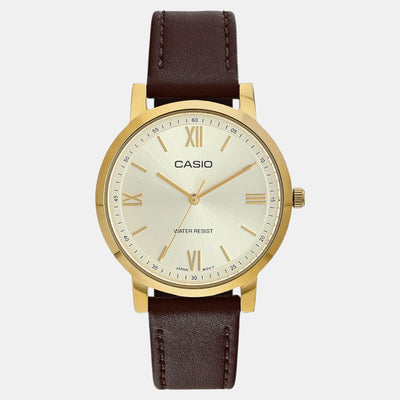 Enticer Men Quartz Gold Dial Analog Leather Watch A2158