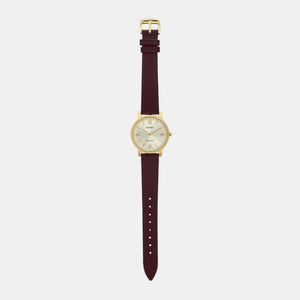 Enticer Men Quartz Gold Dial Analog Leather Watch A2158