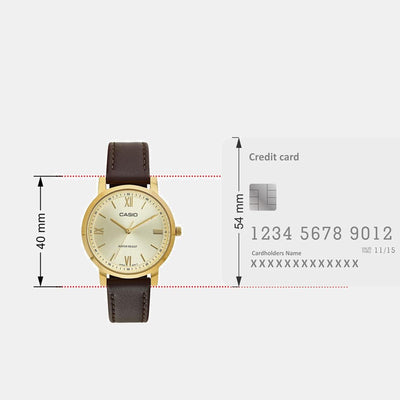 Enticer Women Quartz Gold Dial Analog Leather Watch A2159