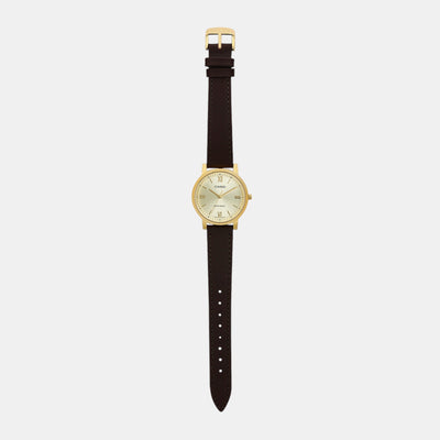 Enticer Women Quartz Gold Dial Analog Leather Watch A2159