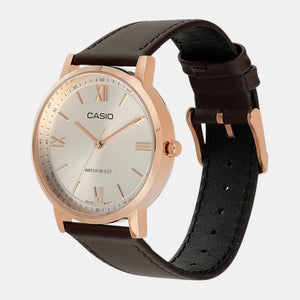 Enticer Men Quartz Silver Dial Analog Leather Watch A2162