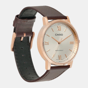 Enticer Men Quartz Silver Dial Analog Leather Watch A2162
