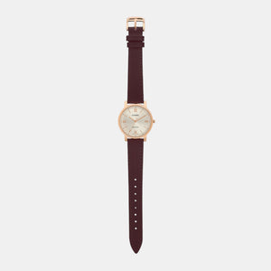 Enticer Women Quartz Silver Dial Analog Leather Watch A2163