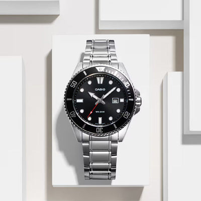 Casio Enticer Standard Black Dial Men 46.3mm A2189 MDV-107D-1A1V