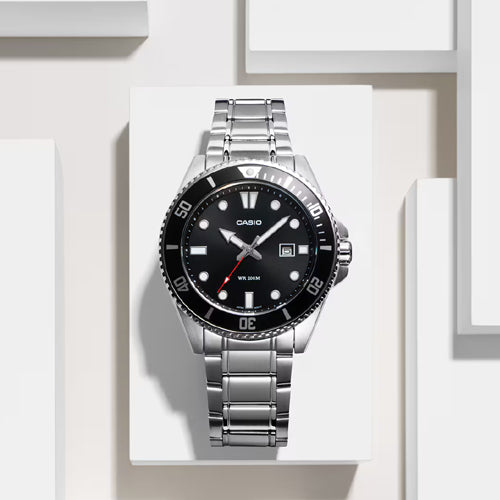 Casio Enticer Standard Black Dial Men 46.3mm A2189 MDV-107D-1A1V