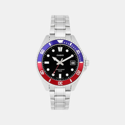 Enticer Unisex Quartz Black Dial Analog Stainless Steel Watch A2197