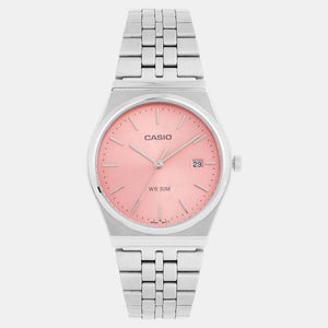Enticer Men Quartz Pink Dial Analog Stainless Steel Watch A2200