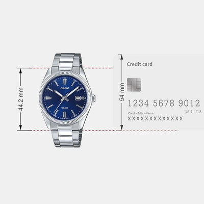 Enticer Men Quartz Blue Dial Analog Stainless Steel Watch A2227