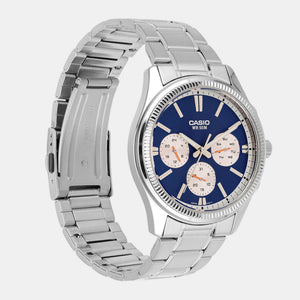 Enticer Men Quartz Blue Dial Multi-Function Stainless Steel Watch A2228