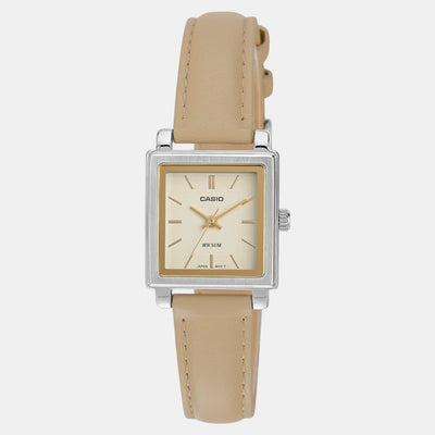 Enticer Women Quartz Beige Dial Analog Leather Watch A2235