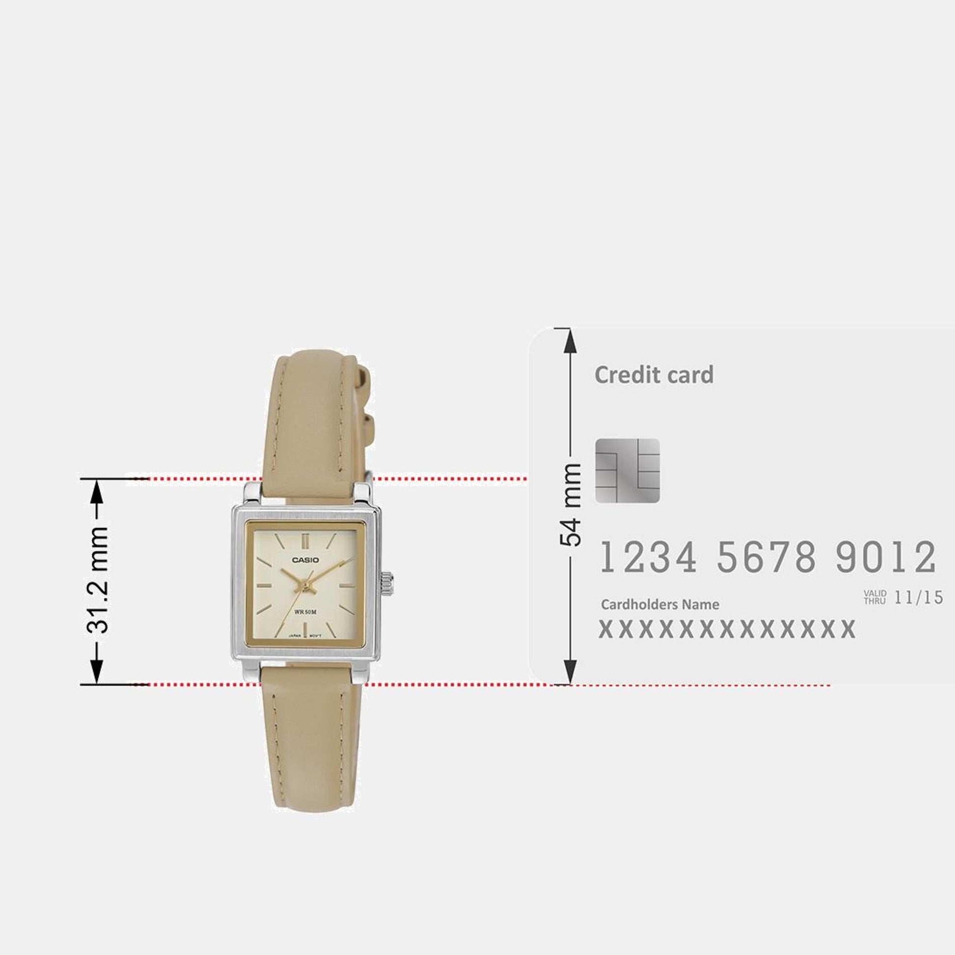 Enticer Women Quartz Beige Dial Analog Leather Watch A2235