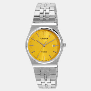 Enticer Men Quartz Yellow Dial Analog Stainless Steel Watch A2238