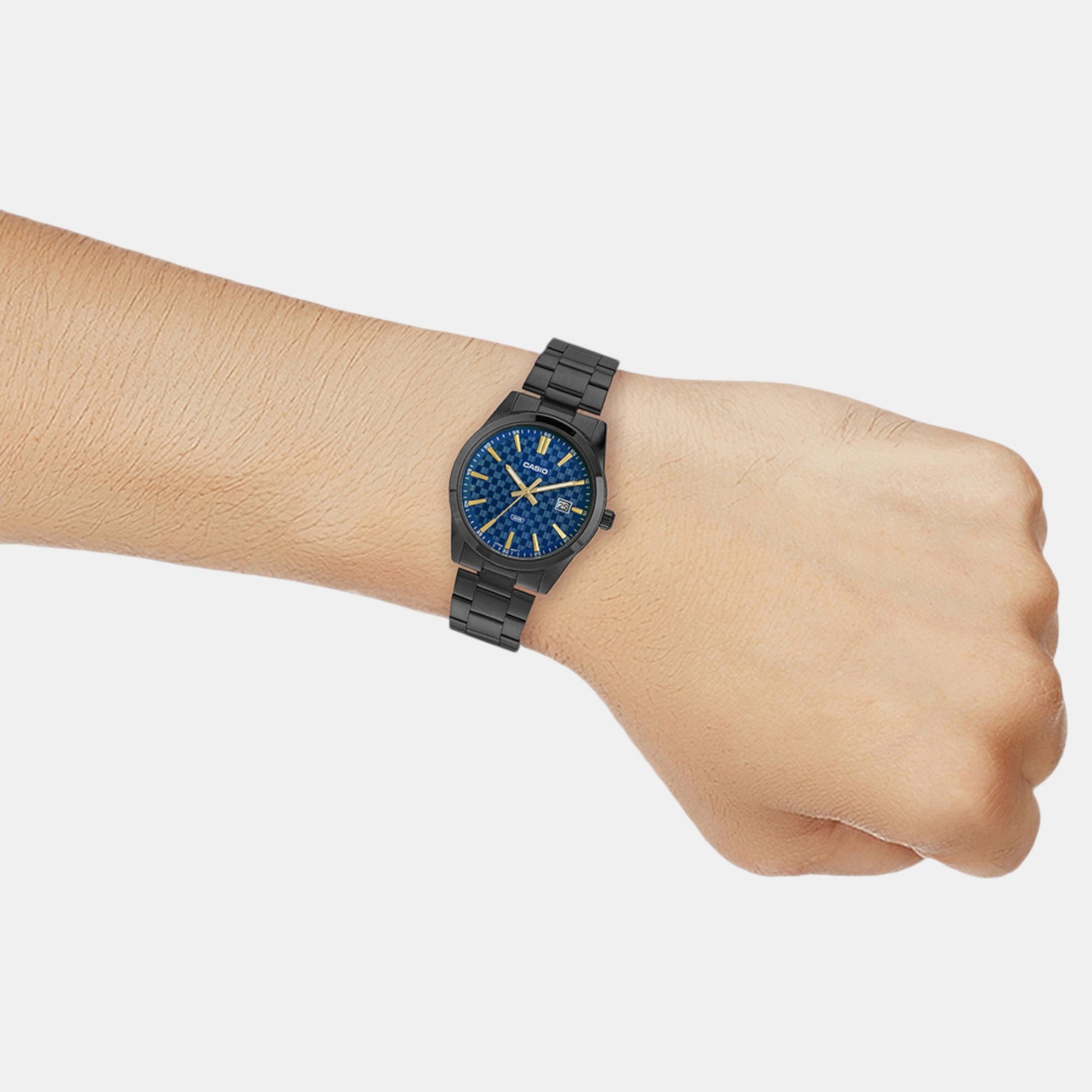 Enticer Men Quartz Blue Dial Analog Stainless Steel Watch A2239