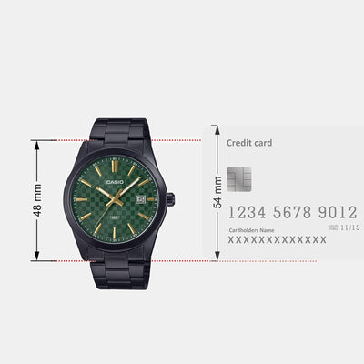 Enticer Men Quartz Green Dial Analog Stainless Steel Watch A2240