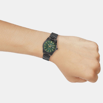 Enticer Men Quartz Green Dial Analog Stainless Steel Watch A2240