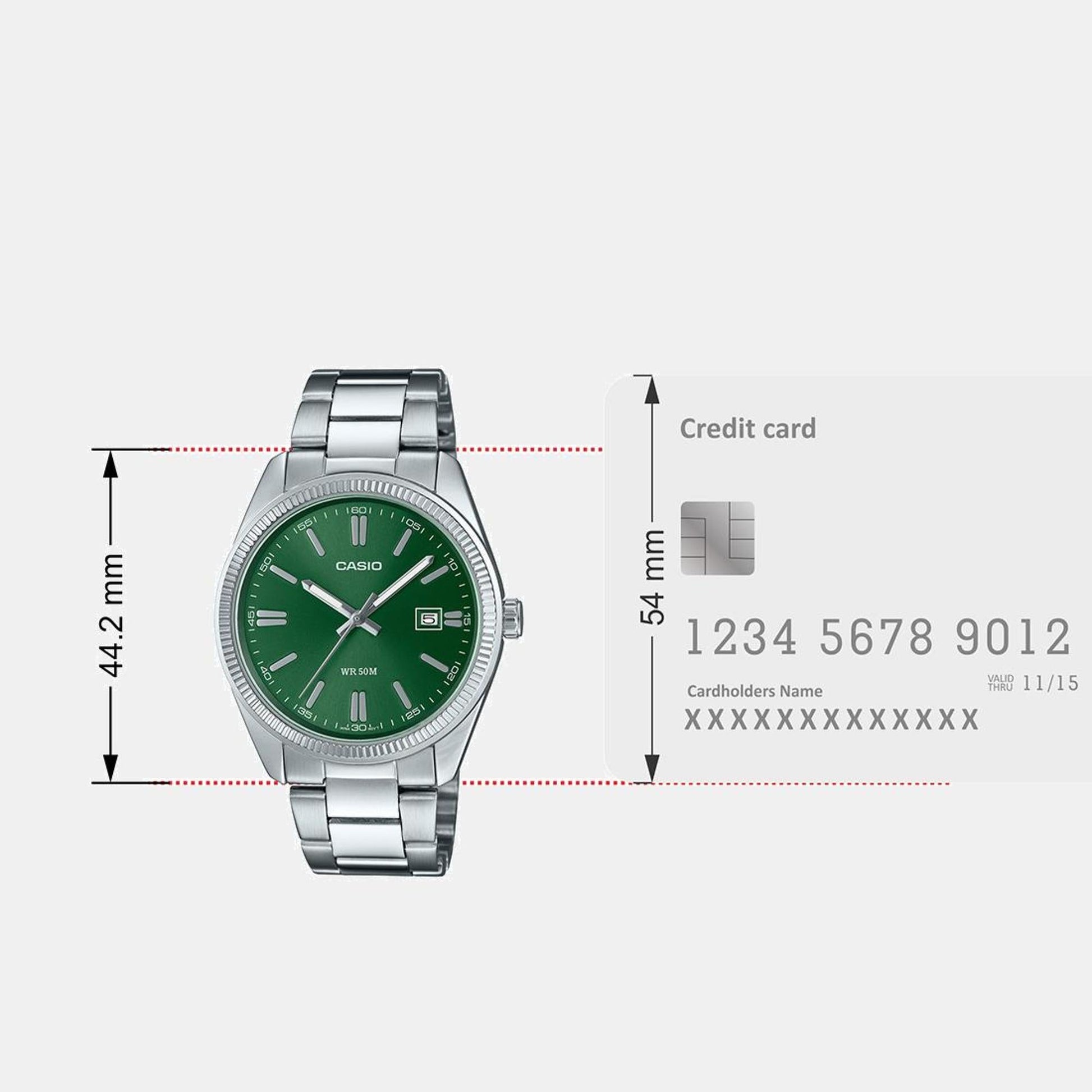 Enticer Men Quartz Green Dial Analog Stainless Steel Watch A2262