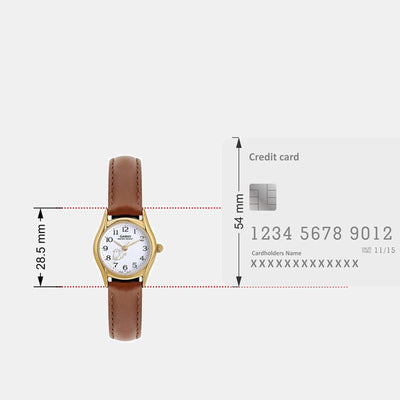 Enticer Women Quartz White Dial Analog Leather Watch A2268
