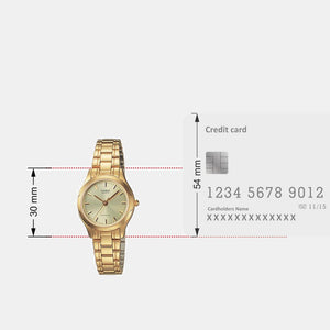 Enticer Women Quartz Gold Dial Analog Stainless Steel Watch A2276