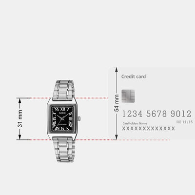 Enticer Women Quartz Black Dial Analog Stainless Steel Watch A2278