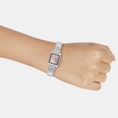 Enticer Women Quartz Pink Dial Analog Stainless Steel Watch A2281