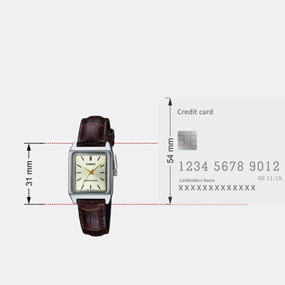 Enticer Women Quartz Gold Dial Analog Leather Watch A2292