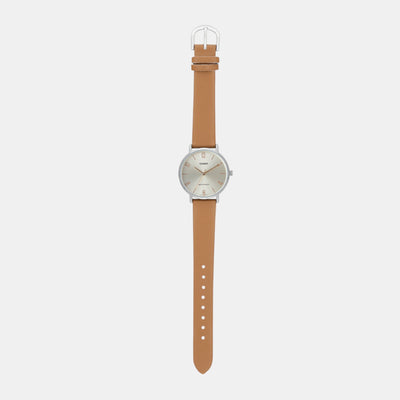 Enticer Women Quartz Silver Dial Analog Leather Watch A2295