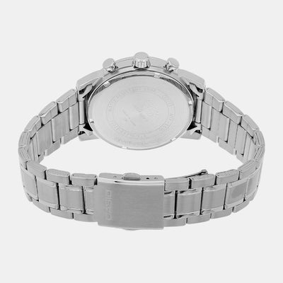 Enticer Men Quartz Silver Dial Chronograph Stainless Steel Watch A2305