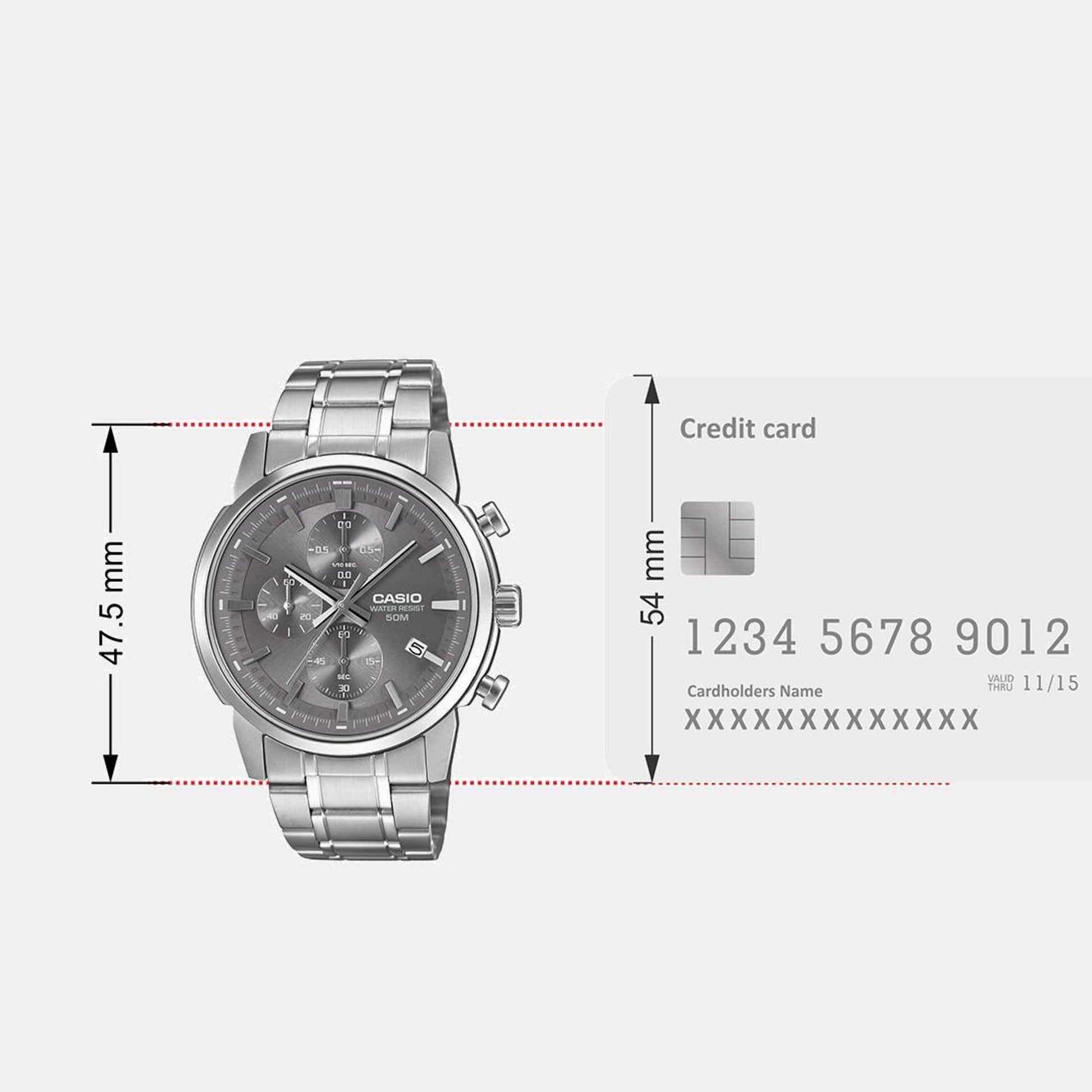 Enticer Men Quartz Brown Dial Chronograph Stainless Steel Watch A2306
