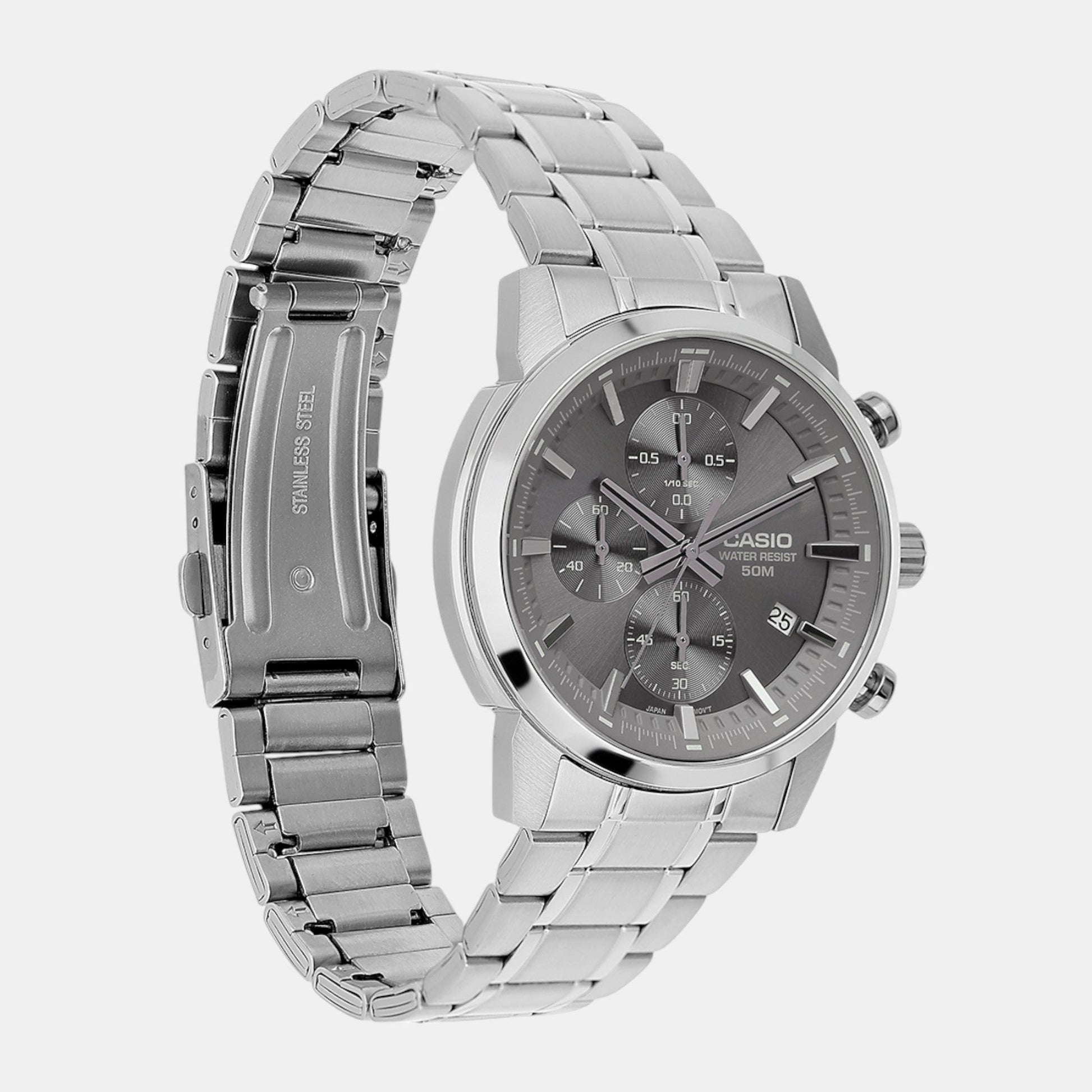 Enticer Men Quartz Brown Dial Chronograph Stainless Steel Watch A2306