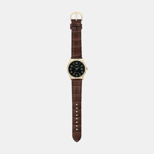 Enticer Men Quartz Black Dial Analog Leather Watch A2313