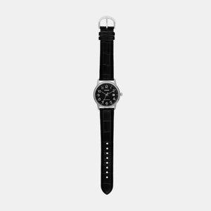 Enticer Men Quartz Black Dial Analog Leather Watch A2315
