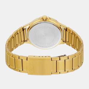 Enticer Men Quartz Gold Dial Multi-Function Stainless Steel Watch A2319
