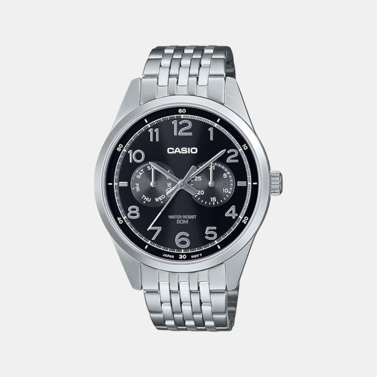 Enticer Men Quartz Black Dial Analog Stainless Steel Watch A2330