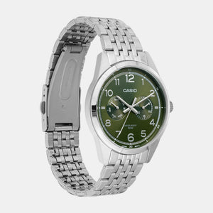 Enticer Men Quartz Green Dial Multi-Function Stainless Steel Watch A2332