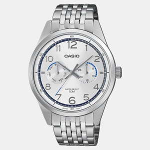 Enticer Men Quartz White Dial Multi-Function Stainless Steel Watch A2333