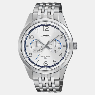 Enticer Men Quartz White Dial Multi-Function Stainless Steel Watch A2333