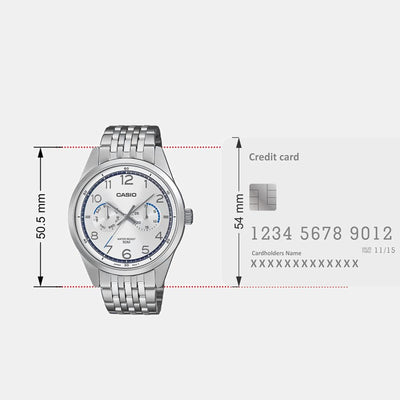 Enticer Men Quartz White Dial Multi-Function Stainless Steel Watch A2333