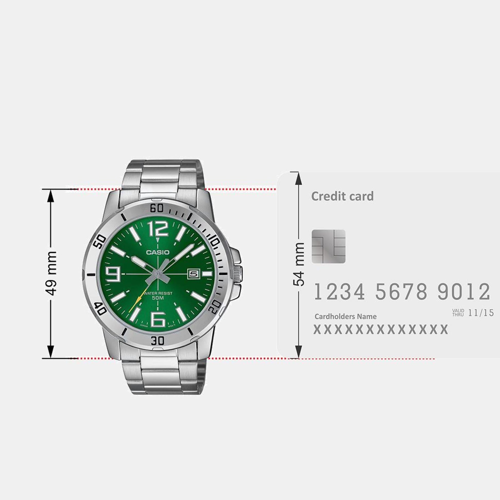 Enticer Men Quartz Green Dial Analog Stainless Steel Watch A2335