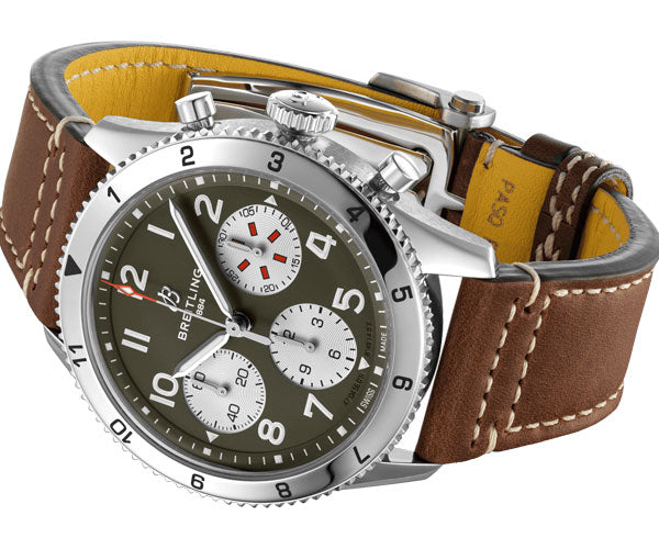 Breitling Classic Avi Chronograph Curtiss Warhawk Green Dial Men 42mm