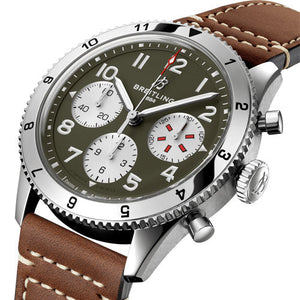 Breitling Classic Avi Chronograph Curtiss Warhawk Green Dial Men 42mm