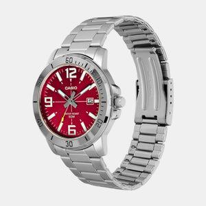 Enticer Men Quartz Red Dial Analog Stainless Steel Watch A2338