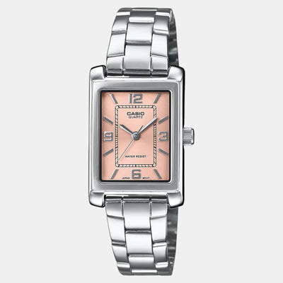 Enticer Women Quartz Peach Dial Analog Stainless Steel Watch A2355