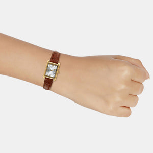 Enticer Women Quartz White Dial Analog Leather Watch A2358