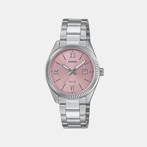 Enticer Women Quartz Pink Dial Analog Stainless Steel Watch A2360