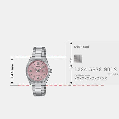 Enticer Women Quartz Pink Dial Analog Stainless Steel Watch A2360