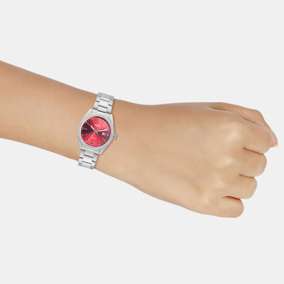 Enticer Men Quartz Red Dial Analog Stainless Steel Watch A2367