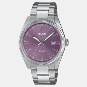 Enticer Men Quartz Purple Dial Analog Stainless Steel Watch A2368